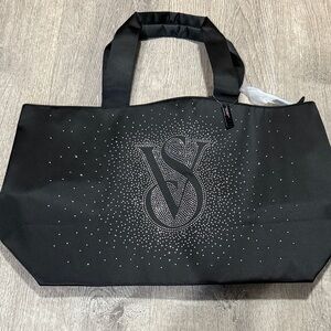 Victoria Secret Black Rhinestone Tote Bag